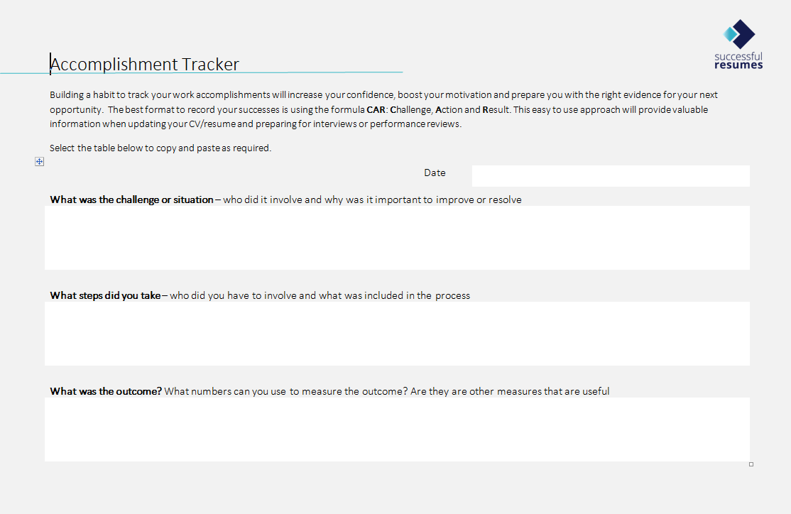 Accomplishment Tracker